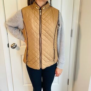 Quilted tan vest
